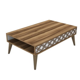 Hanah Home City - Mesa de centro Nogal y Blanco